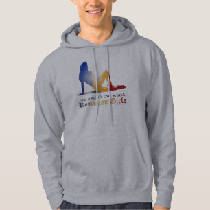 Sudadera Bandera rumana de la silueta del chica