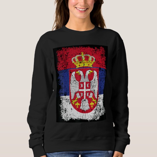 Sudadera Bandera Serbia Escudo De Armas Águila Serbia Serbi (Anverso)