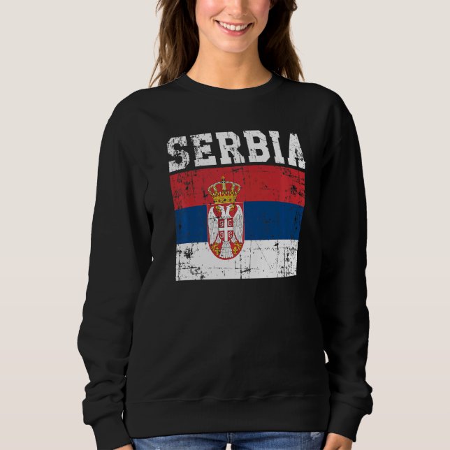 Sudadera Bandera serbia retro vintage (Anverso)