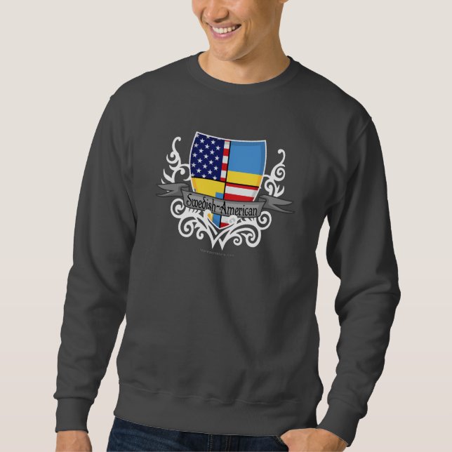 Sudadera Bandera Sueco-Americana del escudo (Anverso)