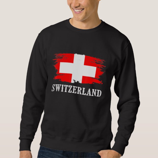 Sudadera Bandera Suiza de época que amo a Suiza (Anverso)
