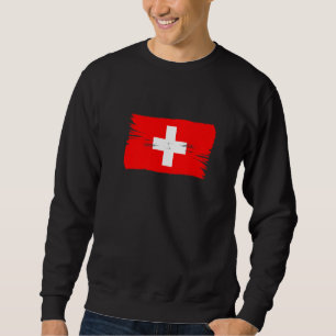 Sudadera Bandera suiza estilo cepillo vintage