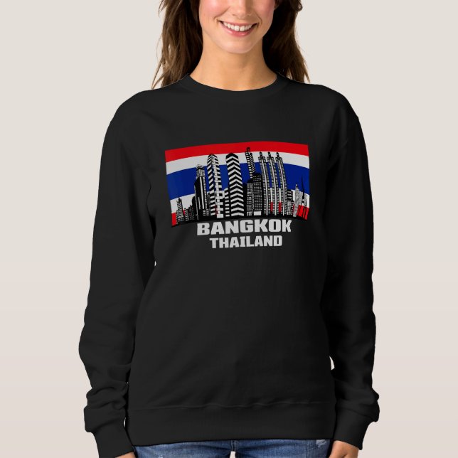 Sudadera Bandera tailandesa de Bangkok y el paisaje urbano  (Anverso)