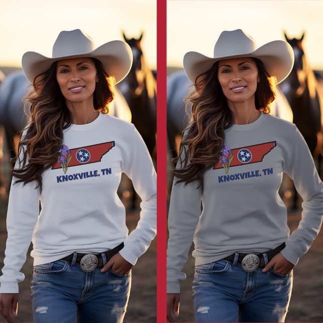 Sudadera Bandera Tennessee y flor Morado Iris Personalizado (Subido por el creador)