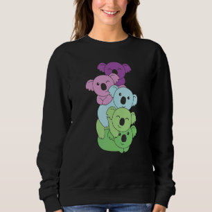 Sudadera Bandera Torácica Orgullo De Pile Lgbtq Koalas Cute