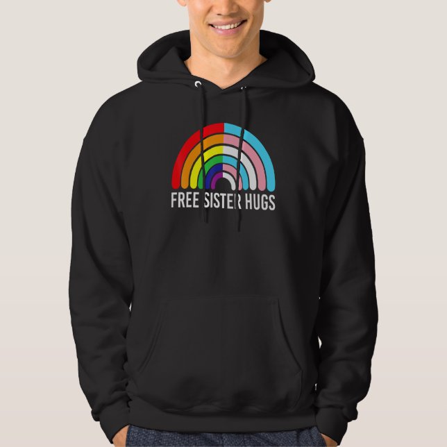 Sudadera Bandera Transgénero Arcoíris de Hermanas Gratis LG (Anverso)