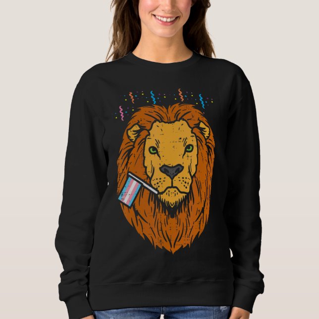 Sudadera Bandera Transgénero León Lgbt Trans Orgullo Gente  (Anverso)