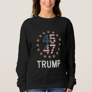 Sudadera Bandera Trump 2024 Recuperemos América Trump 45 47