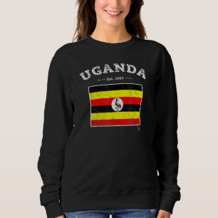 Sudadera Bandera ugandesa vintage Bandera de Uganda