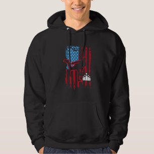 Sudadera Bandera vintage de bowling estropeada patriótica E