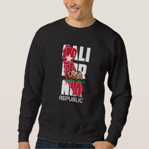 Sudadera Bandera vintage de California Republic USA Oso Ret