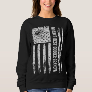 Sudadera Bandera vintage de EE. UU. Abuelo del fútbol mundi