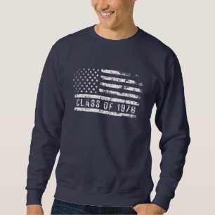 Sudadera Bandera vintage de EE. UU. Clase de 1976 Reunión d