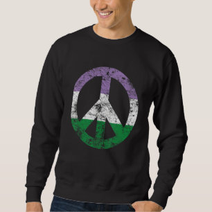 Sudadera Bandera vintage de señal de orgullo genderqueer