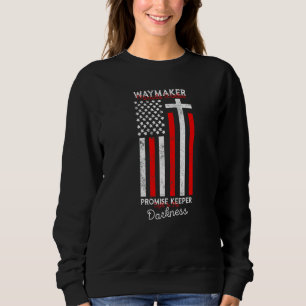 Sudadera Bandera Vintage De Usa Cruz Waymaker Promise Keepe