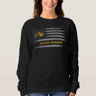 Sudadera Bandera Vintage De Usa Guitarra Abuelo Guitarrista