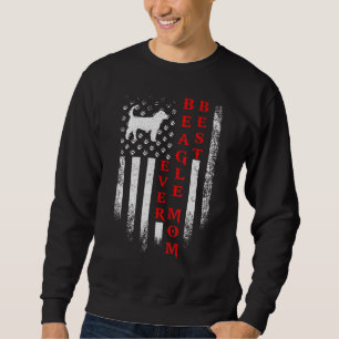 Sudadera Bandera Vintage De Usa Mejor Mamá Perro Beagle Sil