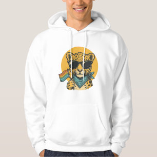 Sudadera Bandera vintage del orgullo del leopardo arcoíris 