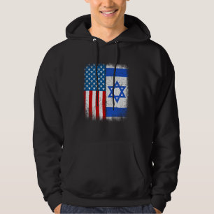 Sudadera Bandera Vintage mitad israelí estadounidense Israe