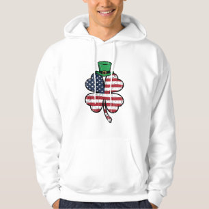 Sudadera Bandera Vintage Trébol Día de San Patricio