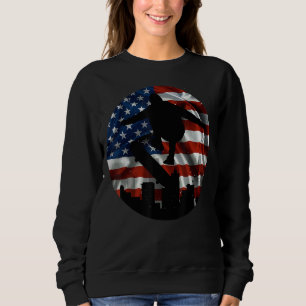 Sudadera Bandera Vintage Usa Skateboarding Fu