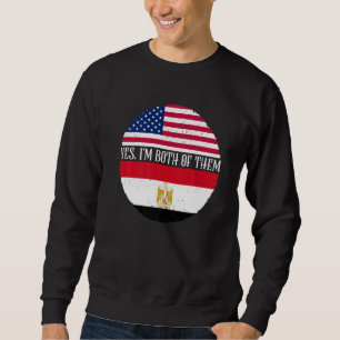 Sudadera Banderas Antiguas De EE. UU. Y Egipto  Sí, Soy Amb