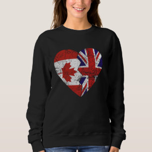 Sudadera Banderas británicas canadienses Heart Canada Reino