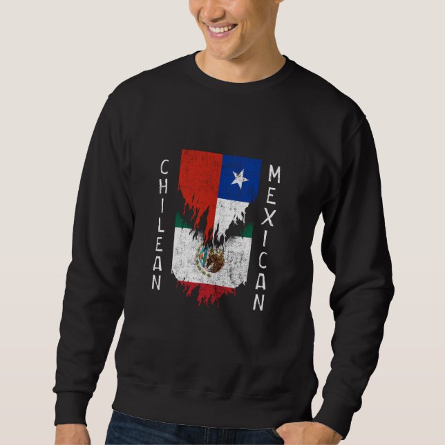 Sudadera Banderas chilenas mexicanas arrancadas en Chile Mé (Anverso)