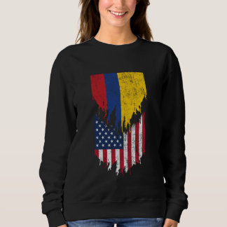 Sudadera Banderas colombianas americanas arrancadas de Colo