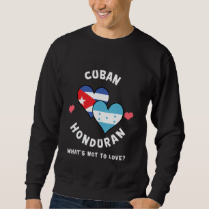 Sudadera Banderas de corazón de Hondureño Cubano Qué no ama