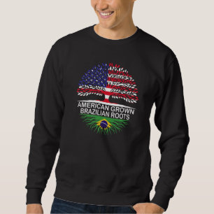 Sudadera Banderas de EE. UU. y Brasil Cultivado en Estados