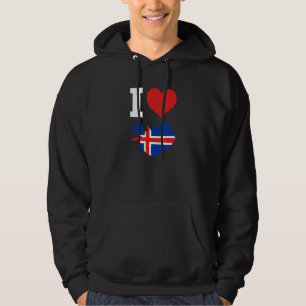 Sudadera banderas de Islandia para Islandia Me encanta Isla