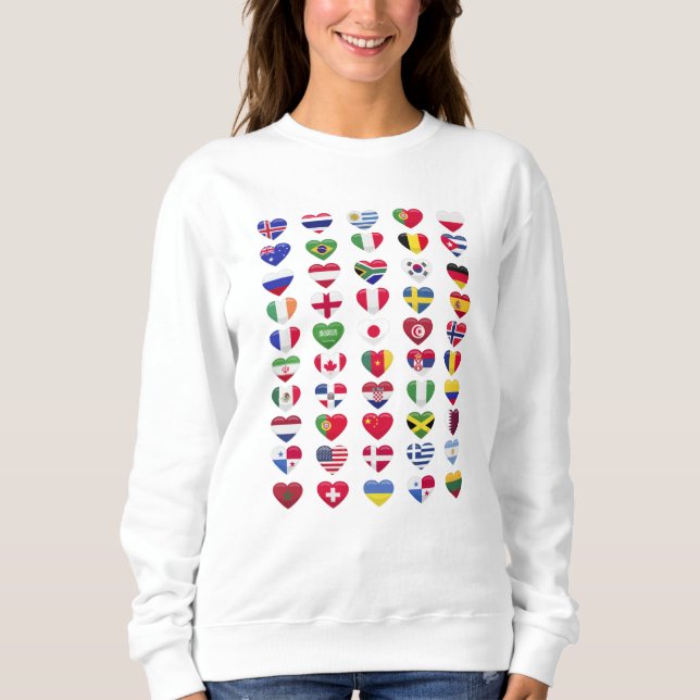 Sudadera Banderas de los países forma del corazón (Anverso)