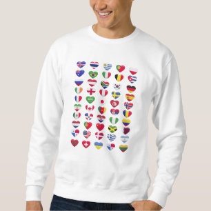 Sudadera Banderas de los países forma del corazón