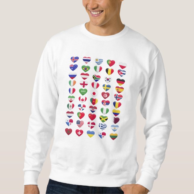 Sudadera Banderas de los países forma del corazón (Anverso)