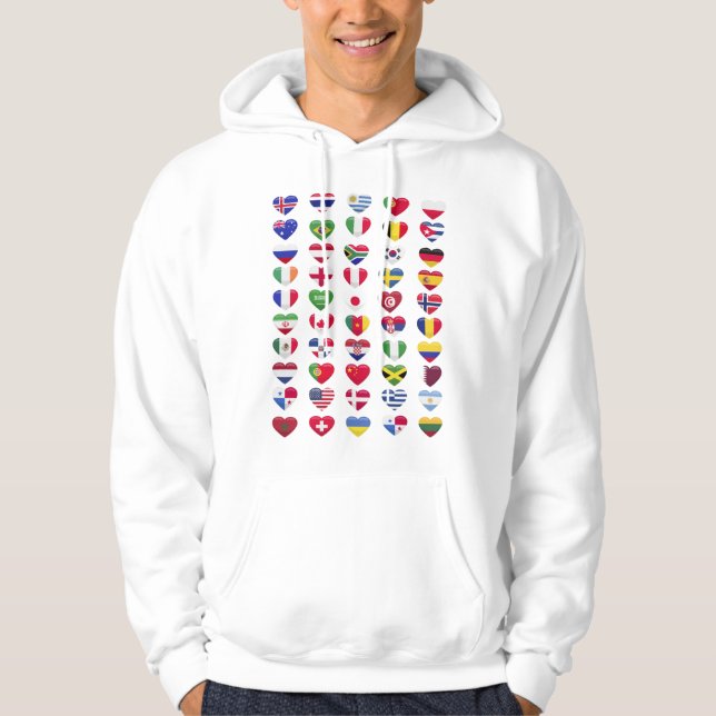 Sudadera Banderas de los países forma del corazón (Anverso)