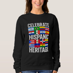 Sudadera Banderas de países latinos Celebran el Mes de la H