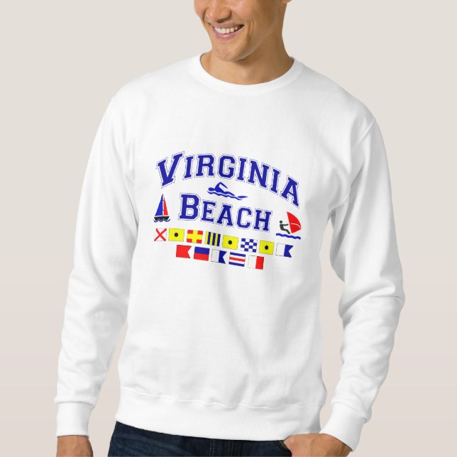 Sudadera Banderas de señal de Virginia Beach VA (Anverso)
