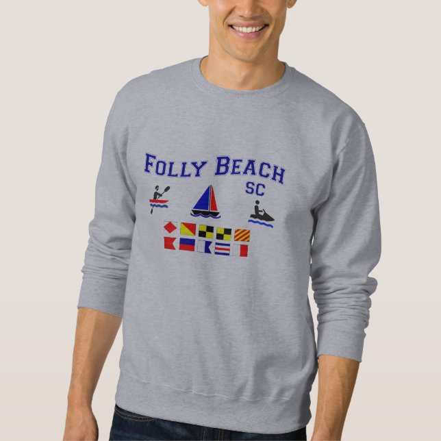 Sudadera Banderas de señal del SC de la playa de la locura (Anverso)