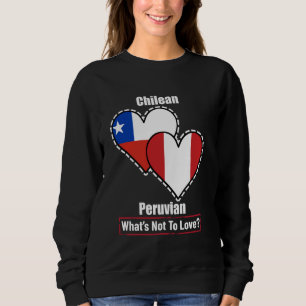 Sudadera Banderas del Corazón Chileno Peruano Qué No Amar