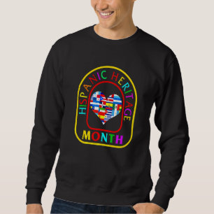 Sudadera Banderas del Corazón del Mes Nacional de la Herenc