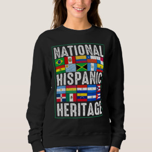 Sudadera Banderas del Mes de la Herencia Hispana Latina Gra