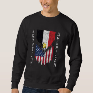Sudadera Banderas egipcias estadounidenses destrozadas en E