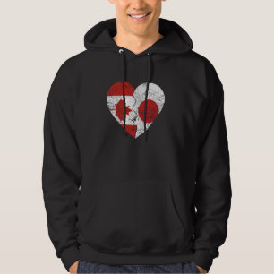 Sudadera Banderas japonesas canadienses corazón Canadá Japó