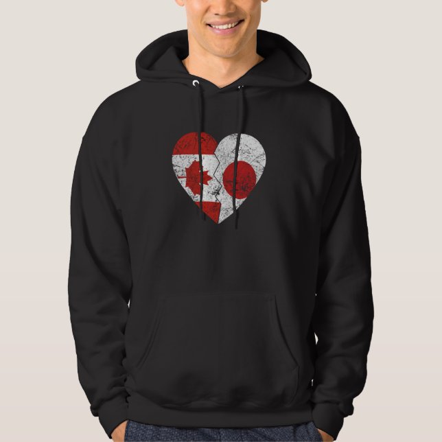 Sudadera Banderas japonesas canadienses corazón Canadá Japó (Anverso)