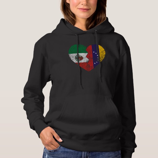 Sudadera Banderas mexicanas venezolanas Corazón México Vene (Anverso)