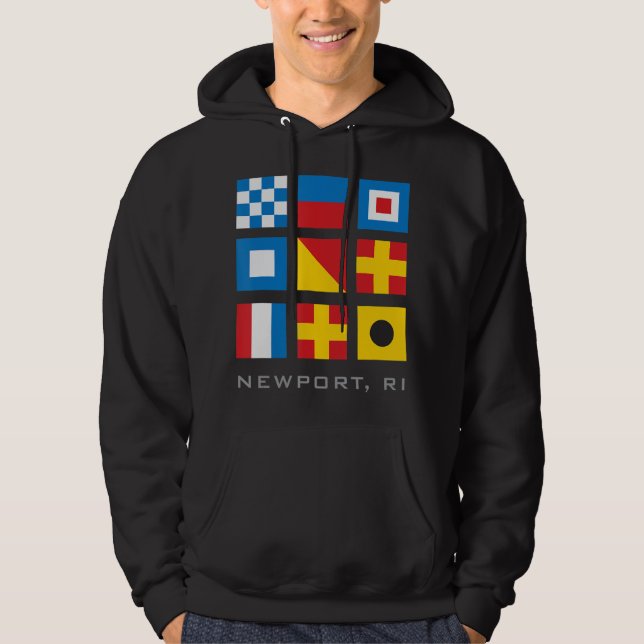 Sudadera Banderas Náuticas De La Isla Ri Rhode De Newport (Anverso)
