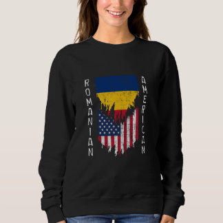 Sudadera Banderas rumanoamericanas arrancadas de Rumania