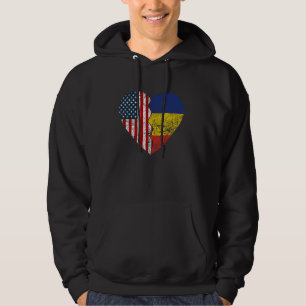 Sudadera Banderas rumanoamericanas corazón romaní de Estado