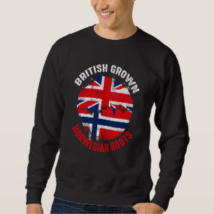 Sudadera Banderas Vintage de Raíces Noruegas Crecidas en Br